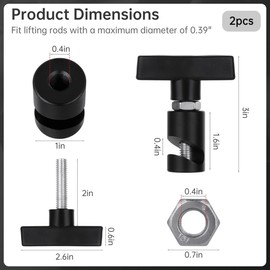 2 Pcs Car Hood Strut Safety Clamps Aluminum Shock Prop Retainers for Lift Support Rods