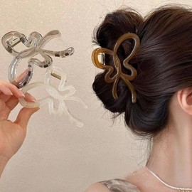 Butterfly Transparent Hair Claw Clip Hairpin 5 Colors Giant Brown 10ea