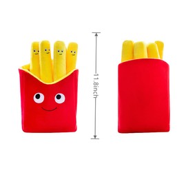 French Fries Plush Stuffed Pillow, 11.8'' Simulation Fries Plush Pillow Food Pillows French Fries Plush Stuffed Pillow, Removable Food Plushies Great for Kids Birthday Gifts and Home Decor (Fries)