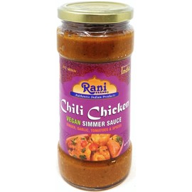Rani Chili Chicken Curry Vegan Simmer Sauce (Ginger, Garlic, Tomatoes & Spices) 14oz (400g) Glass Jar ~ Easy to Use | Vegan | No Colors | All Natural | NON-GMO | Gluten Free | Indian Origin