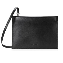 [UNISOUL] Sacoche Men's Sacoche Bag, 2-Way Zipper, Leather, Leather, Lightweight, Simple, Outdoor, Shoulder Bag, Black