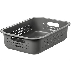 SmartStore 6L Recycled Plastic Storage Basket with Handles - Taupe - Nestable on Top of Each Other - BPA-Free - Small Basket - L37 x W28 x H10 cm