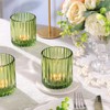 Green Large Votive Candle Holder Set of 8, Tea Lights