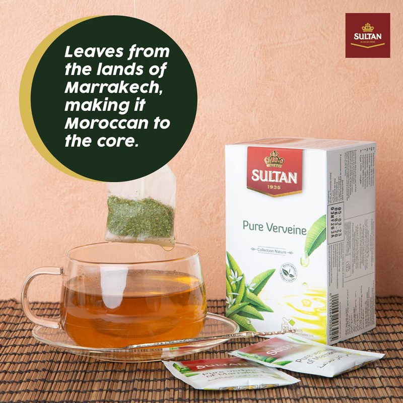 SULTAN TEA Pure Verbena Tea, Moroccan Herbal Green Teas (Single