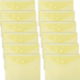 D.RECT 5530 Pack of 12 A4 Document Folder with Press Stud Document Bag Collector Folder Yellow