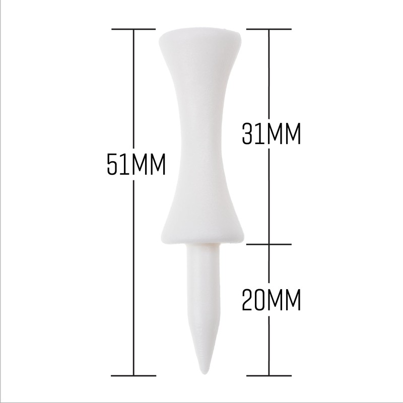 ECADDIE White Plastic Castle Golf Tees (100 Pack)