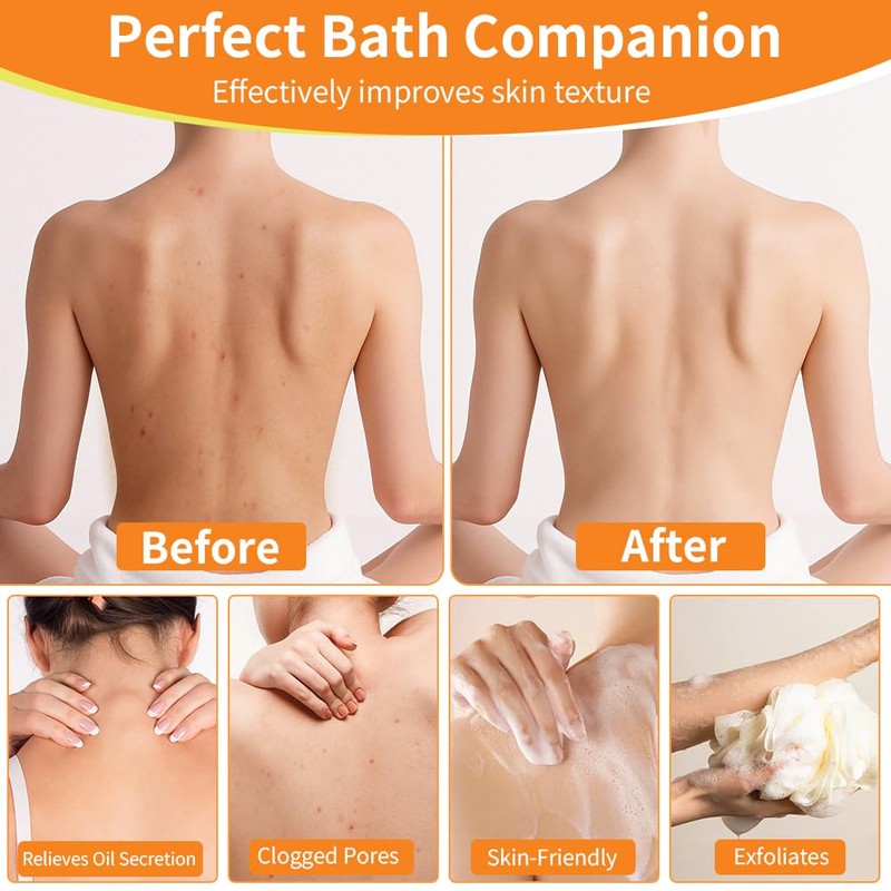 Beugo Exfoliating Back Scrubber for Shower, Exfoliator Bath Tool, Navy