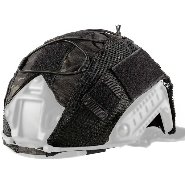 OneTigris Multicam Helmet Cover Airsoft Helmet Without Helmet for FAST PJ Helmet in Size M/L(Multicam Black for Ops-Core Fast PJ Helmet in Size M/L & OneTigris PJ/MH Helmet in Size M/L)