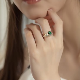 YITANA Fashion Wholesale Lots Bulk Rings Colorful Rhinestone Ring for Boutique Resale (5PCS)