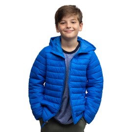 Lands' End Kids Full Zip Lightweight Thermoplume Hooded Jacket, Nautical Blue, X-Large