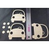 Car Front / Photo Frame Chipboard 3 Die Cuts 4"