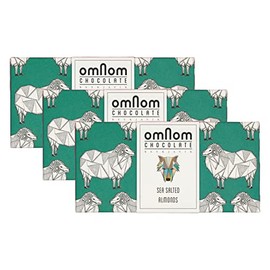 OmNom Sea Salted Almonds + Milk 45% Cacao | Icelandic Bean To Bar Chocolate by OMNOM CHOCOLATE REYKJAVIK | 3 x 60g Bar