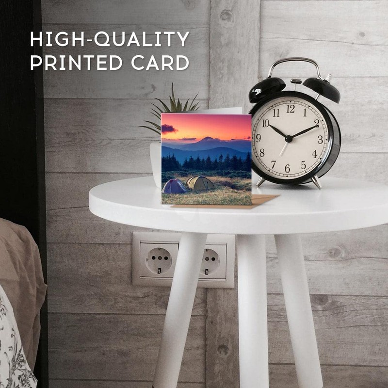 1 x Greeting Card Wilderness Camping Tent Wild Camp -