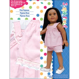 Springfield Collection by Fibre-Craft – Pink Pajamas with White Lace Trim – Fits All 18-Inch Dolls – Mix and Match! – For Ages 4 and Up