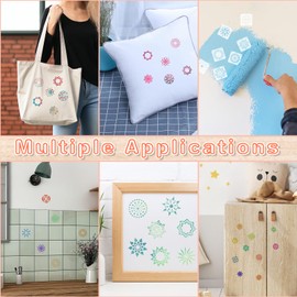 MWOOT 60 Pieces Mandala Stencils, Small Floral Design Templates for Painting on Wood, Tile, Stone, Canvas, and Walls, Reusable Plastic Stencils for DIY Crafts and Scrapbooking (5x5 cm)