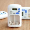 Electronic Pill Timer, Portable Reminder Pill Box 2 Compartments Smart