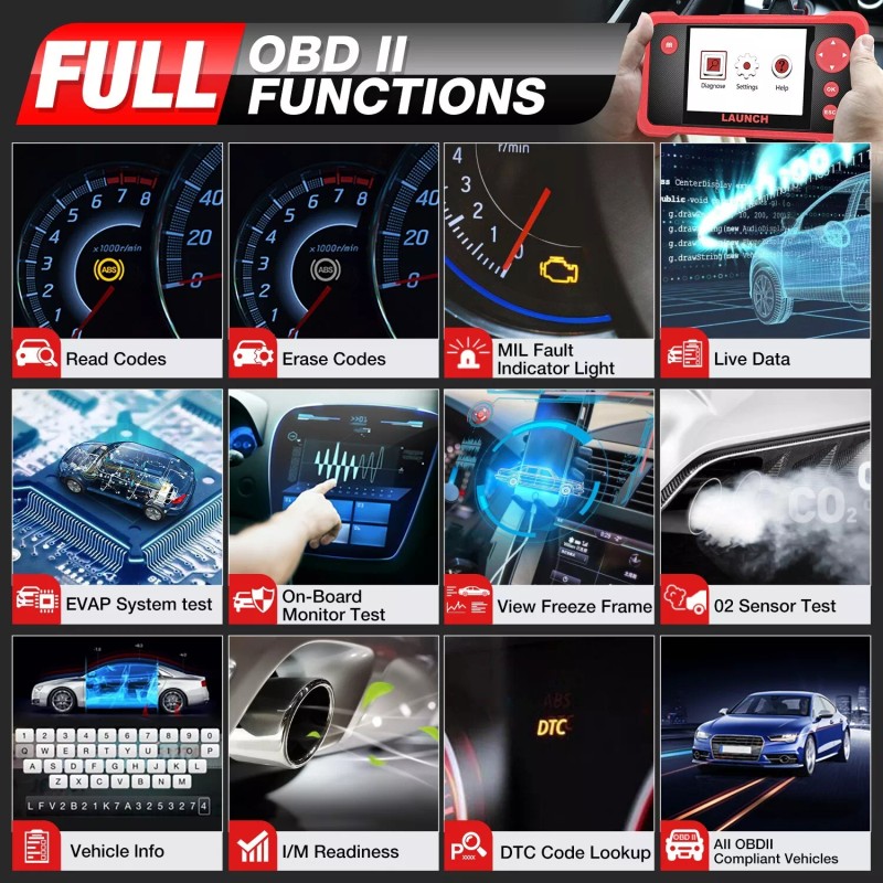 LAUNCH 2025 Elite LAUNCH CRP123 V2.0 OBD2 Car Diagnostic Tool