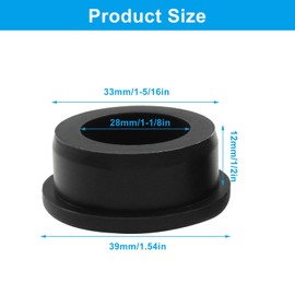 Cionyce 1-5/16" Top hat Rubber Grommets Drill Hole, 4 Pcs 7/8" ID Black Silicone Rubber Grommets for Wiring，Automotive，Firewall，Hole Plug，Desk，Screw，Water and Gas Pipe