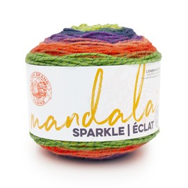Lion Brand Yarn Mandala Sparkle, Multicolor Yarn for Knitting, Crochet and Crafting, Monoceros, 1 Pack