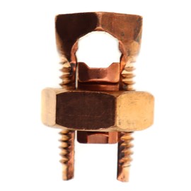 Penn-Union S Split Bolt Connector, 6 to 2 AWG Solid/Stranded Copper Conductor, 1.31 in x 0.81 in Bolt, Copper Alloy