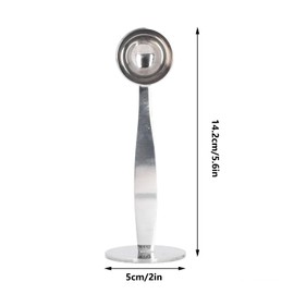 CYSFETENA Edelstahl Kaffeelöffel Portionierer Mit Tamper,2 in 1 Kaffeelöffel Portionierer, Multifunktionaler Tragbarer kaffeemesslöffel für Kaffee Zucker Kakao Zubereitung Messung