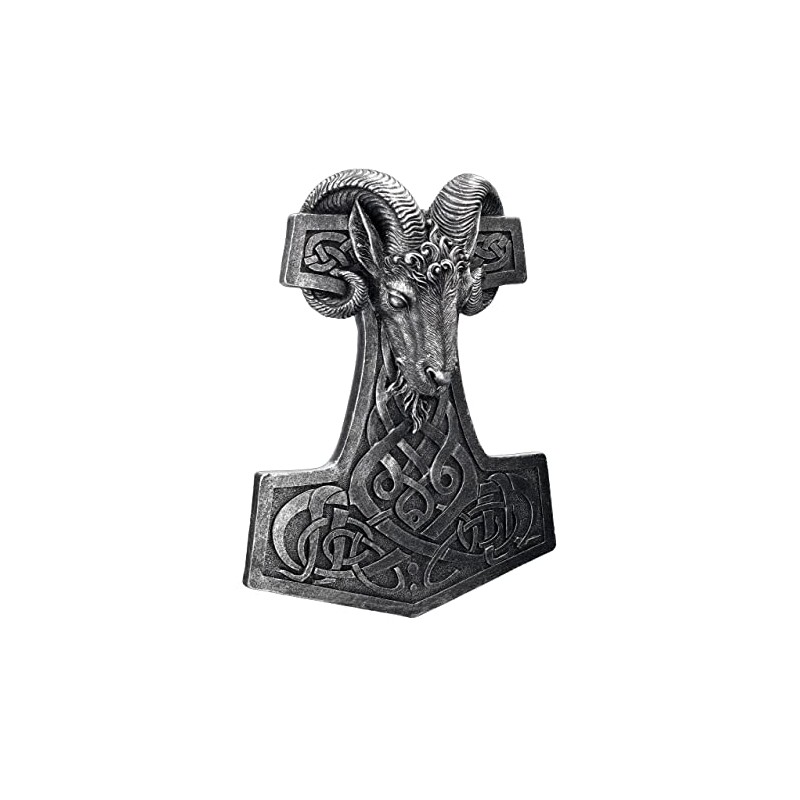 Pacific Giftware Thor's Hammer with Aries Head Wall Relief Viking