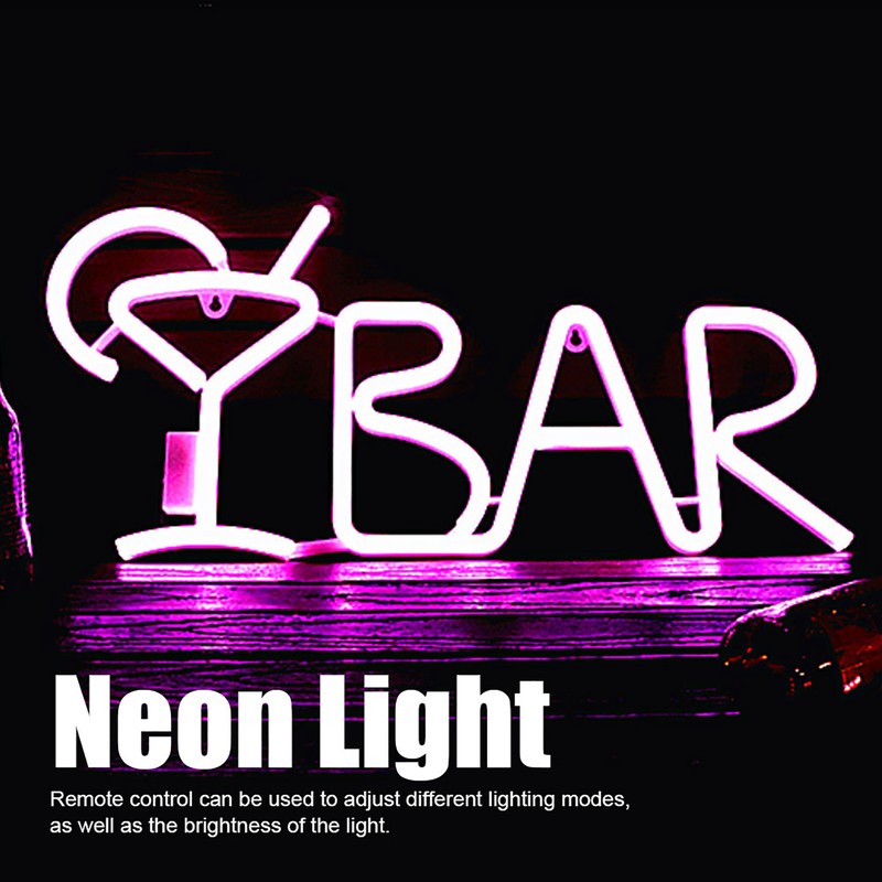 BAR Letters Shaped LED Neon Light Shop Signs Light for