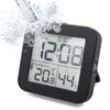 Clock, Digital Clock, Splashproof Waterproof Timer, Thermometer, Hygrometer, LCD Display,