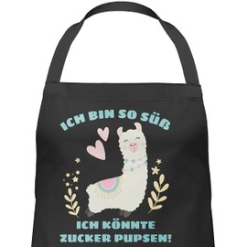 Shirtracer - Apron Gift - Funny - Adult - Lama Ich bin so süß ich könnte Zucker Pupsen, 1 black