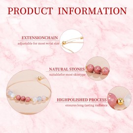 DOA Pregnancy Gifts for Mum Expecting, Adjustable Rainbow Moonstone Pregnancy Gift, Mummy to Be Gifts, Mum Bracelet Crystal Bracelets