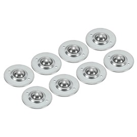 PATIKIL Roller Ball Transfer Bearing 7/8", 8 Pack Load 44lbs Disc Flange Mounted Carbon Steel Rotation Caster Unit for Conveyor Roller Stand Transmission