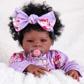 Aori Black Lifelike Reborn Baby Girl Dolls - 20-inch Black American Realistic Baby Dolls