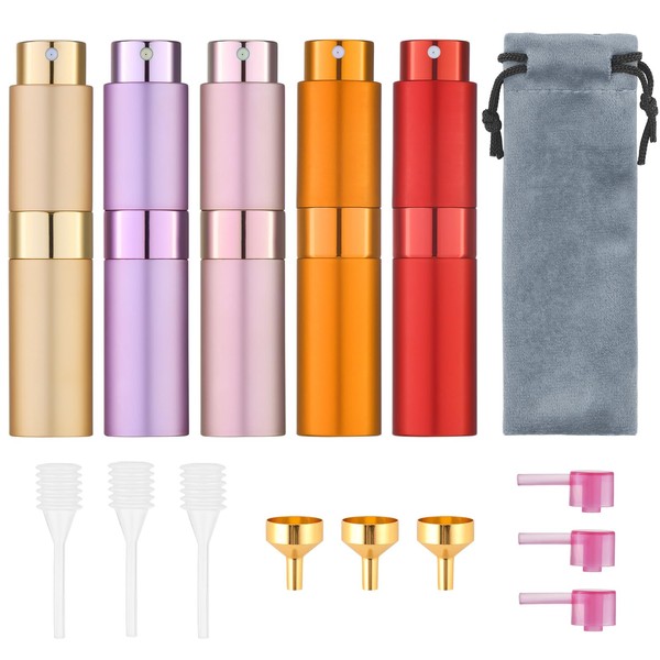 Tekson 8ml Travel Perfume Atomizer Refillable, Mini Cologne Spray Bottle