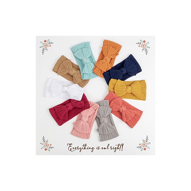 DRESHOW 10 Pack Baby Headbands for Girls Newborn Baby Nylon