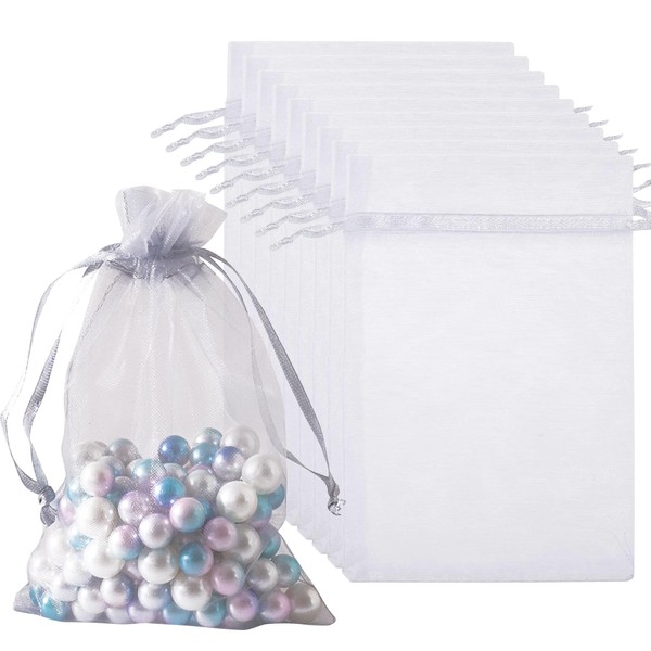 Pack Of 50 Organza Gift Pouches, 10X15 Cm Medium Wedding
