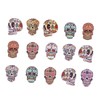 OHPHCALL 48pcs Natural Wooden Skull Buttons DIY Wood Buttons for