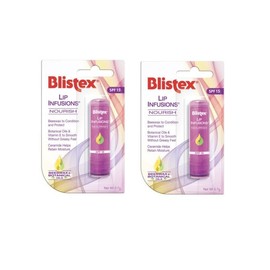 Blistex Lip Infusions Restore Lip Balm 2 Pack; Helps Soothe Dry and Chapped Lips; Coconut Oil and Natural Beeswax Infused Lip Care; Pack of 2, orange (Nourish 2 Pack)