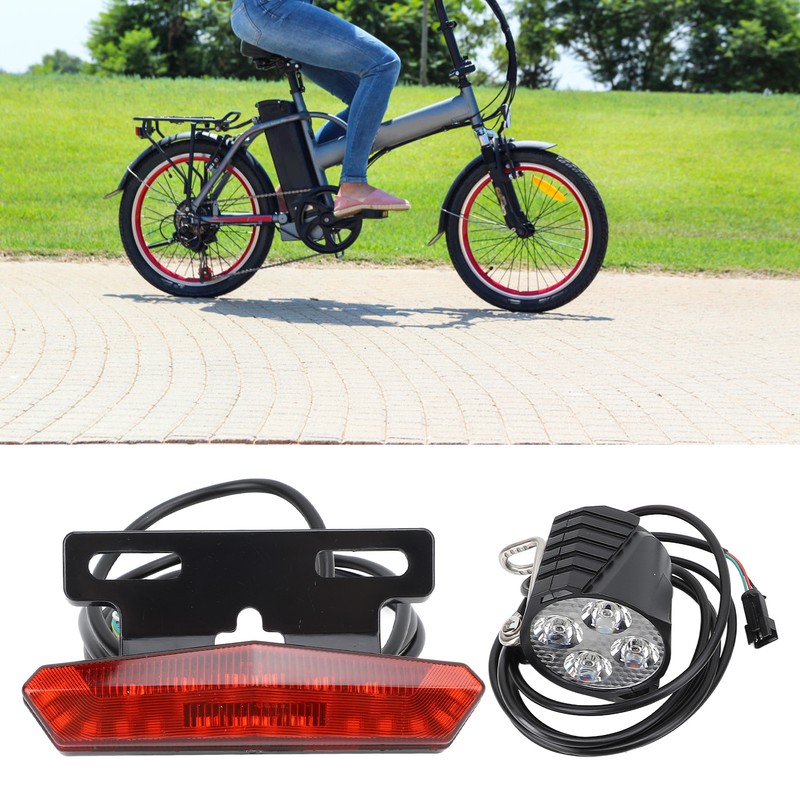 Electric Headlight and Tail Light Set LED Front Rear Warning