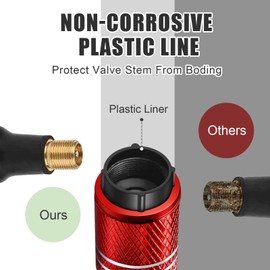 Tire Valve Stem Caps for Car Tire Cap 5 Pack Corrosion Resistant Leak-Proof Premium Alloy American Flag Universal for Car Bike Truck Motorcycle Red