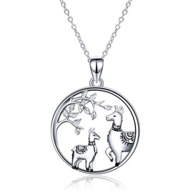 YFN Llama Gifts Sterling Silver Llama Alpaca Necklace Jewellery for Women Mother Daughter Necklace Mothers Day Gifts for Women Mum Girls