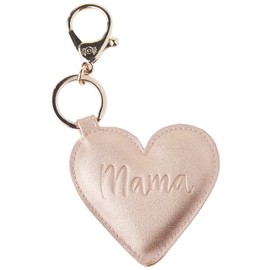 Itzy Ritzy Heart-Shaped Diaper Bag Charm, Purse Keychain & Luggage Tag – Elegant Accent with Lobster Clasp for Easy Attachment & Personalization – Versatile Accessory – 6" Long & 3" Wide (Gold)
