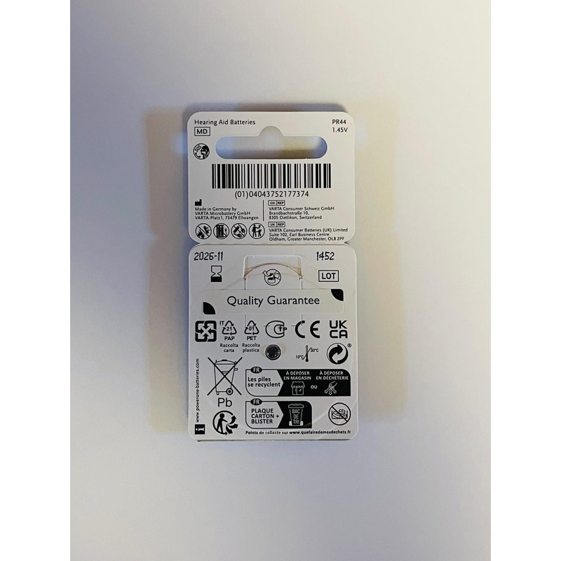 Power One P675 Hearing Aid Batteries No Mercury (6 Batteries)