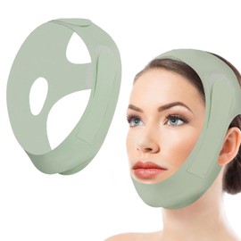 Huakaile Breathable Anti-Snoring Chin Strap, Adjustable Jaw Strap, Comfortable Chin Strap for Sleeping Double Chin Face Lift Women Men (Green, 2 PCS)