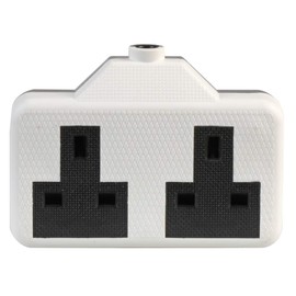 Pro Elec 0139-W Rubberised 2-Way Extension Socket, 13A, White