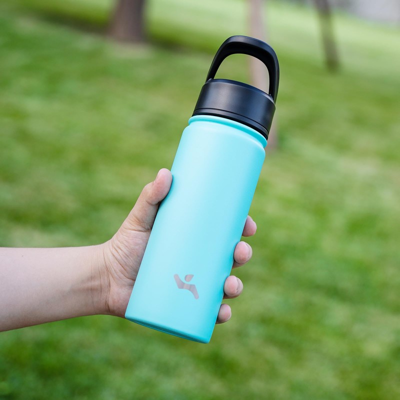 Konokyo 22oz Stainless Steel Bottles with 3 Lids Sport Insulated