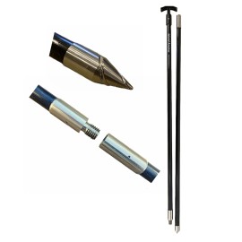 Salty Adventures Island Anchor - 3/4" x 8' - 2 Piece - Shallow Water Anchor Pole - Black