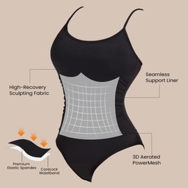 La LiVita Period Swimwear One Piece Bathing Suit Tummy Control Leakproof Black Strappy Swim Suits for Women Teens 2025, L