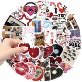 55 Pcs Stickers Aesthetic,Y2K Downtown Waterproof Grunge Cool Laptop Stickers Pack,for Teens Adults Skateboard Scrapbook Computer Water Bottle Luggage Helmet Bike