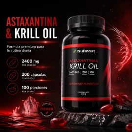 Krill Oil Con Astaxantina Para Cuidado Diario 2400 Mg