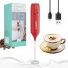 HAUSHOF Handheld Rechargeable Milk Frother Wand with Stand Electric Drink